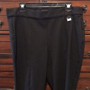 Simply Emma Black Dress Pants 16W Plus Rayon Stretch Slim Work Trouser Slacks